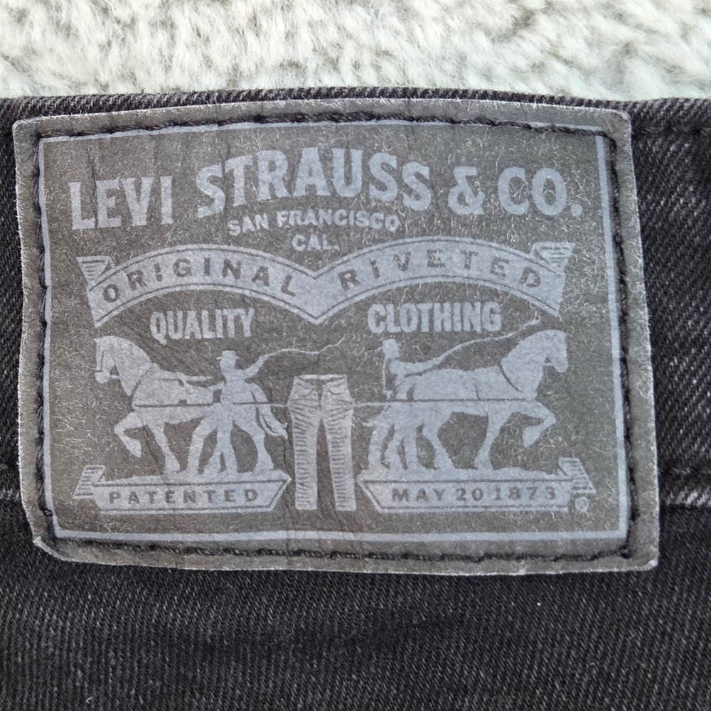 Levi's 726 High Rise Flare Jeans Womens 26 Slim Fit Stretch Denim Pants Black - Picture 8 of 11